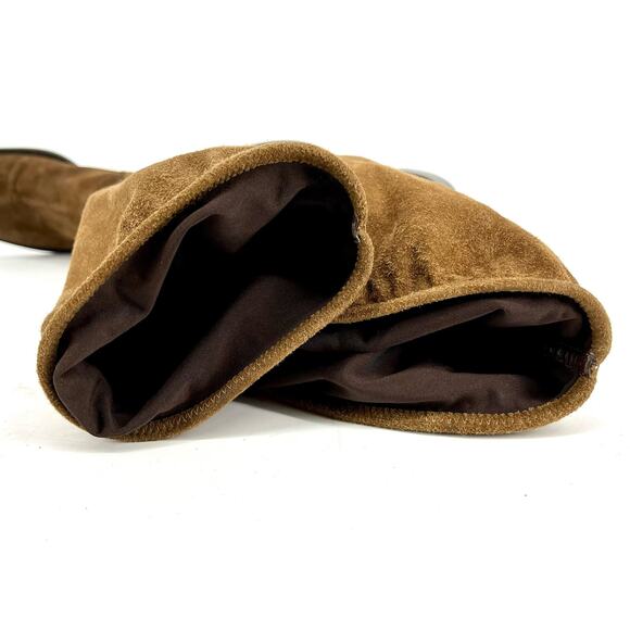 Prada brown suede colorblock riding boots (35.5 / US 5) - Picture 12 of 13